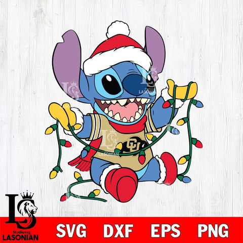 Colorado Buffaloes Stitch Christmas Lights Svg Eps Dxf Png File, Digital Download, Instant Download