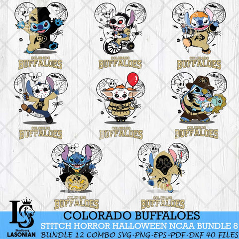 Colorado Buffaloes Stitch Horror Halloween Bundle NCAA Svg Eps Dxf Png File, Digital Download, Instant Download