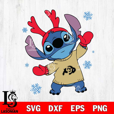 Colorado Buffaloes Stitch Santa Christmas Svg Eps Dxf Png File, Digital Download, Instant Download