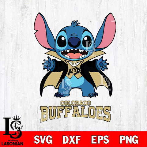 Colorado Buffaloes Stitch Vampire halloween Svg Eps Dxf Png File, NCAA svg, Digital Download, Instant Download