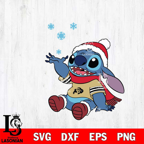 Colorado Buffaloes Stitch Wearing Winter Scarf Svg Eps Dxf Png File, Digital Download, Instant Download