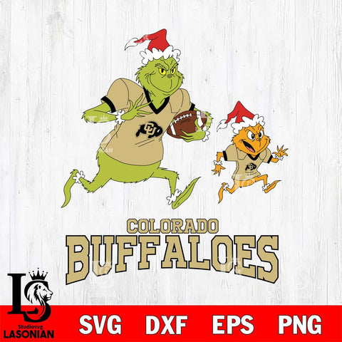 Colorado Buffaloes The Grinch & Max Football Cricut,Christmas SVG DXF EPS PNG FILE, NCAA Digital Download,Instant Download, Silhouette