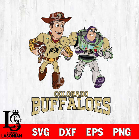Colorado Buffaloes Woody & Buzz Lightyear Football Cricut,Christmas SVG DXF EPS PNG FILE, NCAA Digital Download,Instant Download, Silhouette