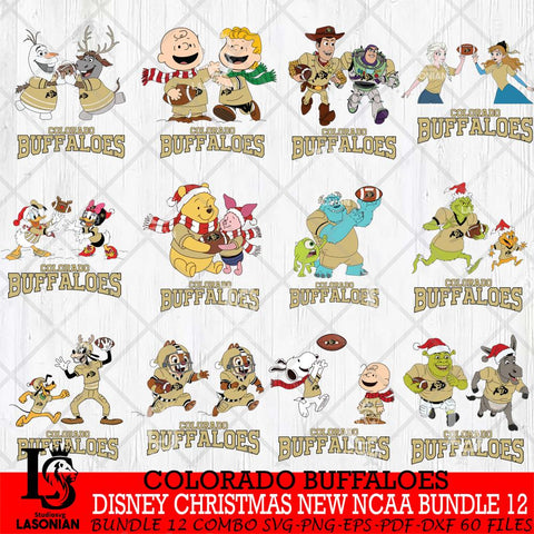 Colorado Buffaloes  Disney Christmas New NCAA Bundle 12 Cricut,Christmas SVG DXF EPS PNG FILE, BUNDLE NCAA Digital Download,Instant Download, Silhouette