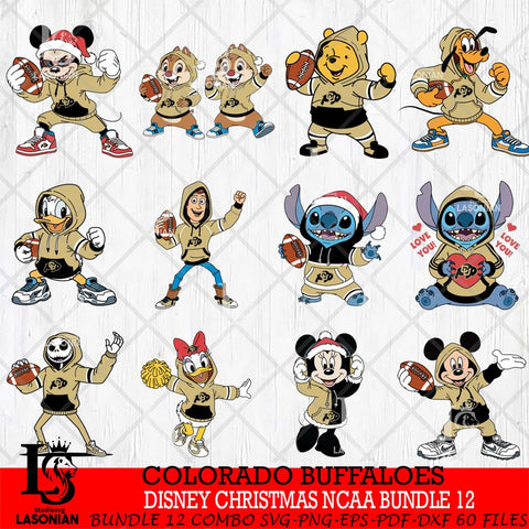Colorado Buffaloes  Disney christmas NCAA Bundle File Cut, Bundle NCAA SVG DXF EPS PNG FILE, Digital Download , Criucut , Silhouette