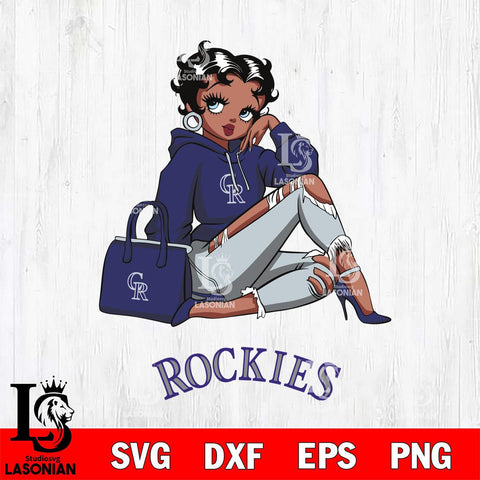 Colorado Rockies Awesome Black Fan Girl Betty Boop