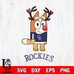 Colorado Rockies Bluey Chilli Christmas Deer Svg Eps Dxf Png File, Digital Download