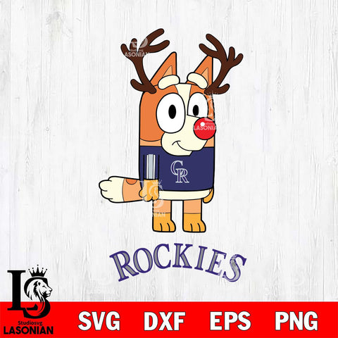 Colorado Rockies Bluey Chilli Christmas Deer Svg Eps Dxf Png File, Digital Download