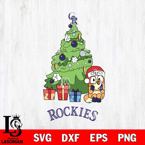 Colorado Rockies Bluey Chilli Christmas Tree Svg Eps Dxf Png File, Digital Download