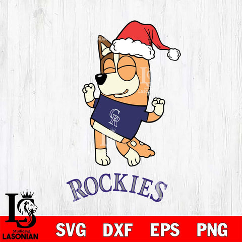 Colorado Rockies Bluey Chilli Happy Christmas Svg Eps Dxf Png File, Digital Download