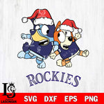 Colorado Rockies Bluey Christmas Holiday Svg Eps Dxf Png File, Digital Download