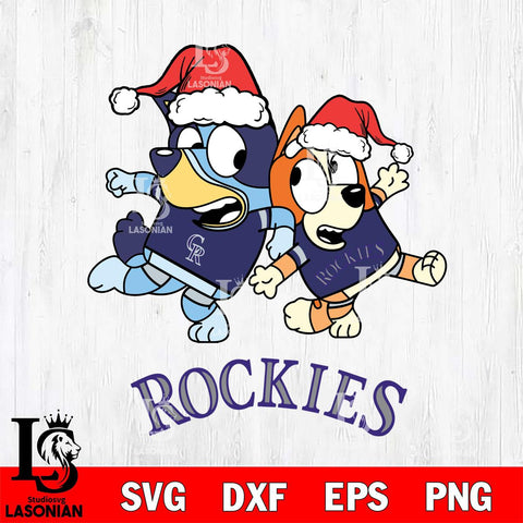 Colorado Rockies Bluey Christmas Holiday Svg Eps Dxf Png File, Digital Download