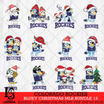 Colorado Rockies Bluey Christmas MLB Bundle 12 file Cricut , Bluey Cricut , Christmas Svg , Bluey svg , Digital Download, dxf eps png pdf file