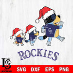 Colorado Rockies Bluey Family Christmas Svg Eps Dxf Png File, Digital Download