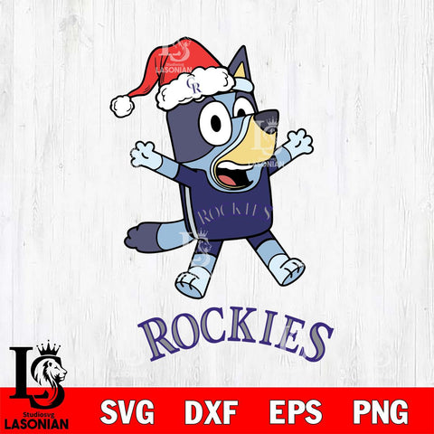 Colorado Rockies Bluey Happy Christmas Svg Eps Dxf Png File, Digital Download