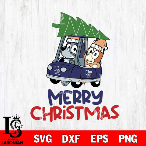 Colorado Rockies Bluey Merry Christmas Svg Eps Dxf Png File, Digital Download