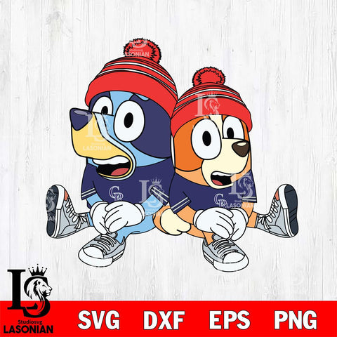 Colorado Rockies Bluey & Bingo Christmas Svg Eps Dxf Png File, Digital Download, Instant Download