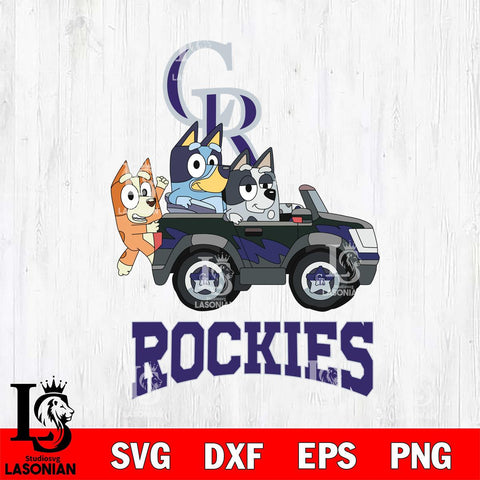 Colorado Rockies Bluey friends Svg Eps Dxf Png File, MLB svg, Digital Download, Instant Download