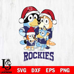 Colorado Rockies Christmas Bluey Family Sport Cricut , Christmas Svg , Bluey svg , Digital Download, dxf eps png pdf file