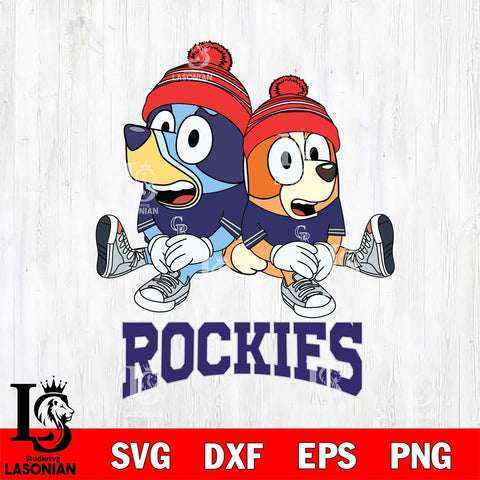 Colorado Rockies Christmas Bluey & Bingo Sit Cricut , Christmas Svg , Bluey svg , Digital Download, dxf eps png pdf file