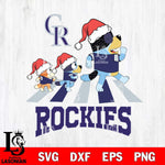 Colorado Rockies Christmas Family Bluey Walking Cricut , Christmas Svg , Bluey svg , Digital Download, dxf eps png pdf file