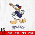 Colorado Rockies Donald Duck Baseball MLB Svg Eps Dxf Png File,MLB File Cut ,Baseball Digital Download , Instant Download, Svg Files