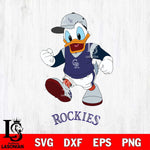 Colorado Rockies Donald Duck Baseball walk Svg Eps Dxf Png File,MLB File Cut ,Baseball Digital Download , Instant Download, Svg Files