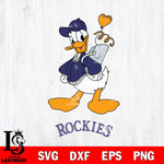 Colorado Rockies Donald Duck Heart Baseball Svg Eps Dxf Png File,MLB File Cut ,Baseball Digital Download , Instant Download, Svg Files
