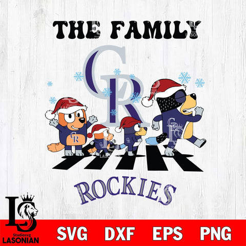 Colorado Rockies Family Bluey Christmas Svg Eps Dxf Png File, Digital Download