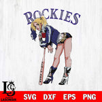 Colorado Rockies Fan Girl Harley Quinn MLB Svg Eps Dxf Png File, Digital Download, Instant Download