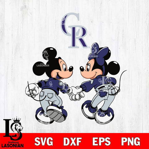 Colorado Rockies Fan Minnie And Mickey Love Svg Eps Dxf Png File, Digital Download, Instant Download