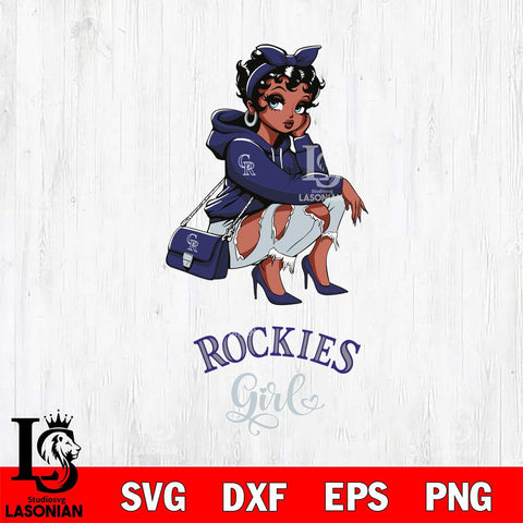 Colorado Rockies Fashion Black Fan Girl Betty Boop