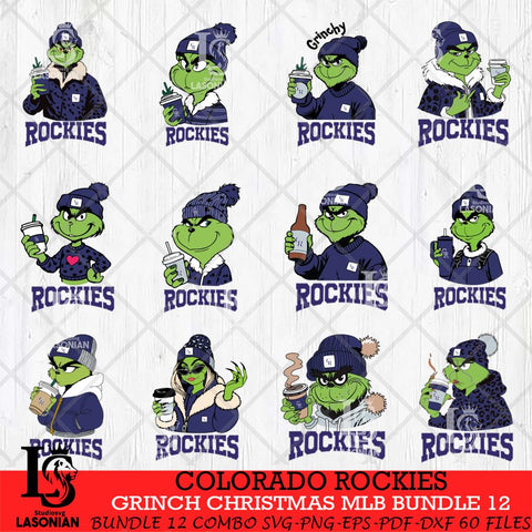 Colorado Rockies Grinch Christmas MLB Bundle 12 Cut Files Cricut, Svg Dxf Eps Png file , Silhouette
