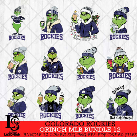 Colorado Rockies Grinch MLB Bundle 12 SVG Eps Dxf Png File, Digital Download, Instant Download