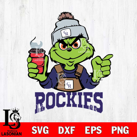 Colorado Rockies Grinch with coffee Svg Eps Dxf Png File, Digital Download, Instant Download
