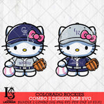 Colorado Rockies Hello Kitty Bundle 2 SVG Svg Eps Dxf Png File, Digital Download, Instant Download