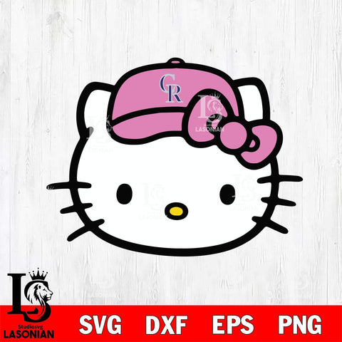 Colorado Rockies Hello Kitty Pink Baseball 6 Svg Eps Dxf Png File, MLB svg, Digital Download, Instant Download