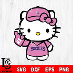 Colorado Rockies Hello Kitty Pink Baseball 7 Svg Eps Dxf Png File, MLB svg, Digital Download, Instant Download