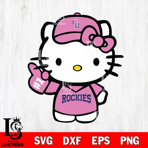 Colorado Rockies Hello Kitty Pink Baseball 7 Svg Eps Dxf Png File, MLB svg, Digital Download, Instant Download