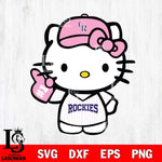 Colorado Rockies Hello Kitty Pink Baseball 9 Svg Eps Dxf Png File, MLB svg, Digital Download, Instant Download