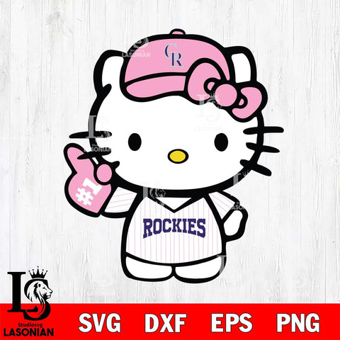 Colorado Rockies Hello Kitty Pink Baseball 9 Svg Eps Dxf Png File, MLB svg, Digital Download, Instant Download