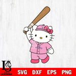 Colorado Rockies Hello Kitty Pink Baseball Player SVG DXF EPS PNG FILE, MLB File Cut,Hello Kitty Digital Download,Instant Download, Silhouette