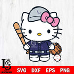Colorado Rockies Hello Kitty Pink Bow Baseball Svg Eps Dxf Png File,MLB File Cut,Digital Download,Instant Download,Svg Files