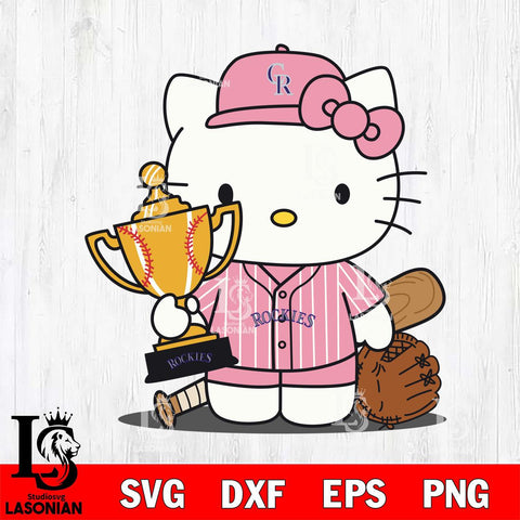 Colorado Rockies Hello Kitty Pink baseball Champion SVG DXF EPS PNG FILE, MLB File Cut,Hello Kitty Digital Download,Instant Download, Silhouette
