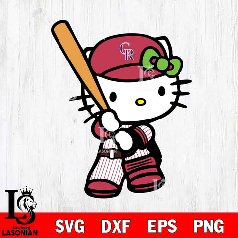 Colorado Rockies Hello Kitty sport 2 Svg Eps Dxf Png File, Digital Download, Instant Download
