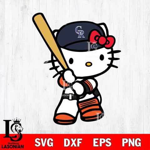 Colorado Rockies Hello Kitty sport 6 Svg Eps Dxf Png File, Digital Download, Instant Download