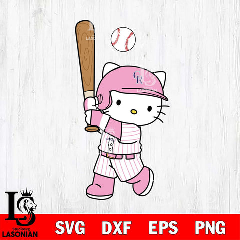 Colorado Rockies Kawaii Kitty baseball SVG DXF EPS PNG FILE, MLB File Cut,Hello Kitty Digital Download,Instant Download, Silhouette