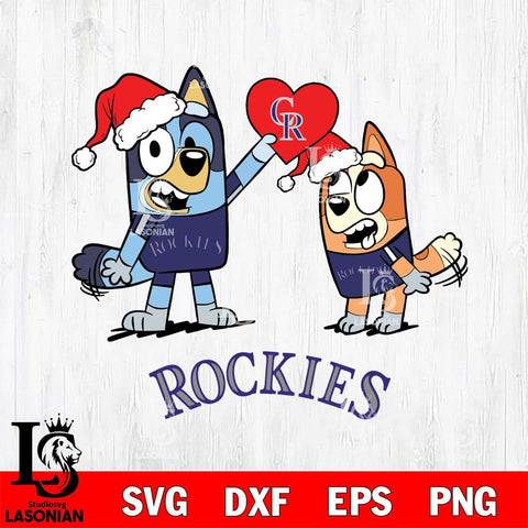 Colorado Rockies Love Bluey Christmas Svg Eps Dxf Png File, Digital Download