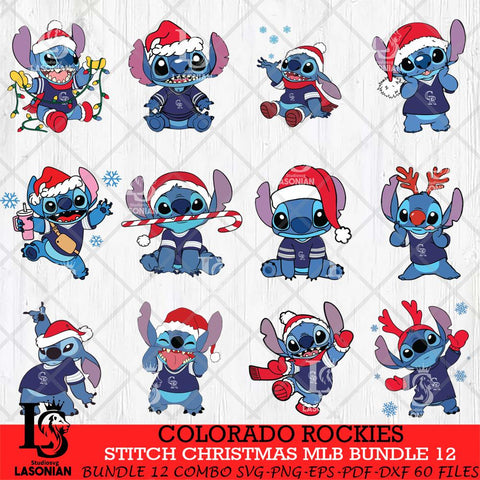 Colorado Rockies Stitch Christmas MLB Bundle 12 SVG DXF EPS PNG file, Cut file cricut, Instant Download