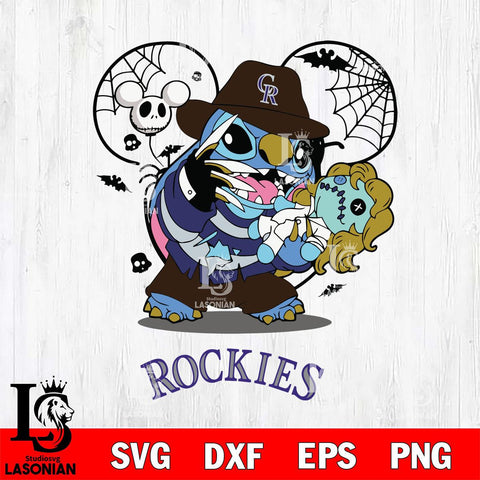 Colorado Rockies Stitch Freddy Krueger Halloween Svg Eps Dxf Png File, Digital Download, Instant Download